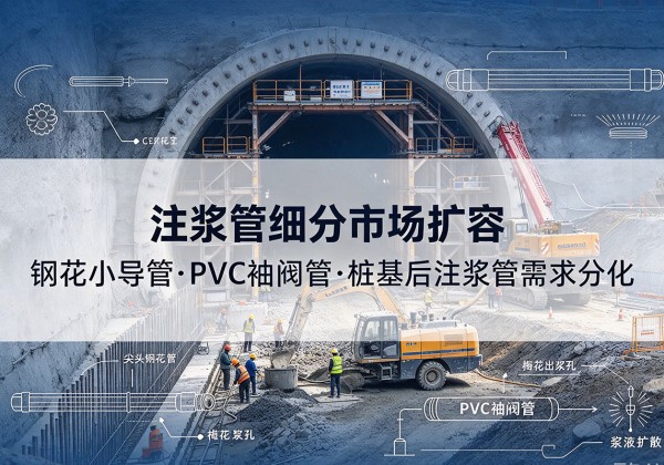 包河注浆管细分市场扩容，隧道钢花小导管、PVC 袖阀管、桩基后注浆管需求分化